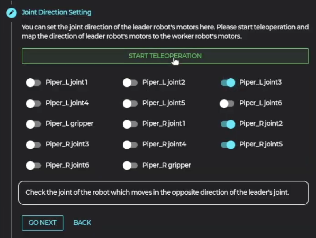 텔레오퍼레이션 실행